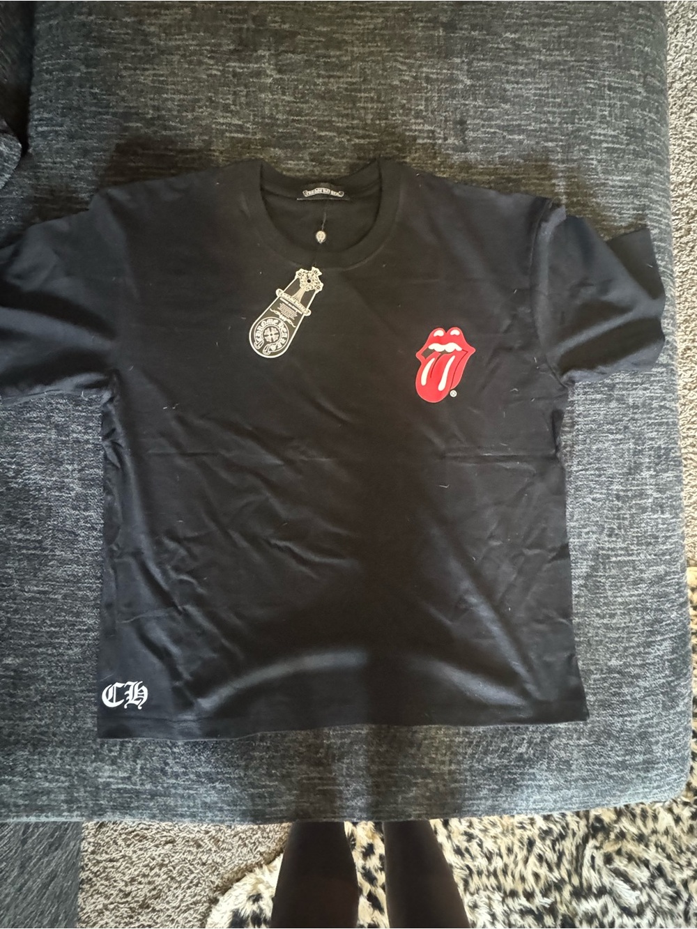 Chrome Hearts x The Rolling Stones Horseshoe Logo T-Shirt Graphic Short Sleeve